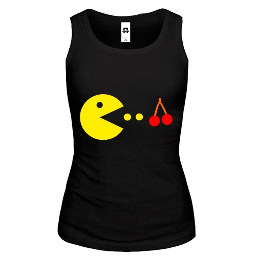 Женская майка Pacman с вишней