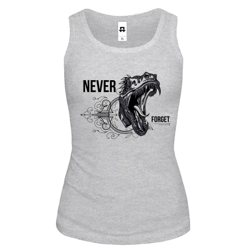 Женская майка Never forget Dinosaur