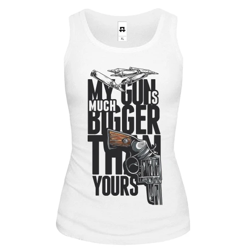 Женская майка my gun is much bigger than yours