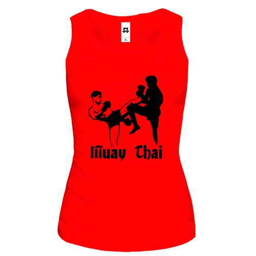 Женская майка Muay Thai с силуэтами бойцов