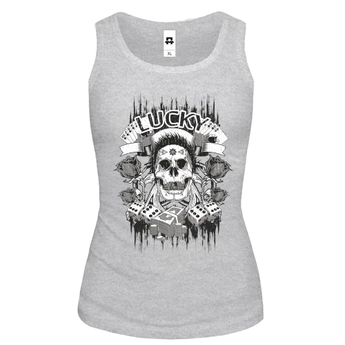 Женская майка lucky skull