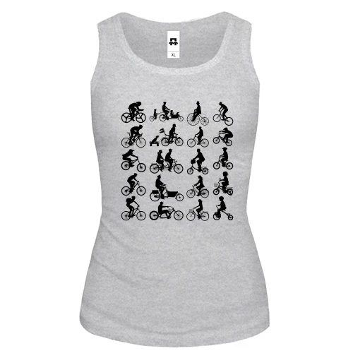 Жіноча майка з людьми на велосипеді