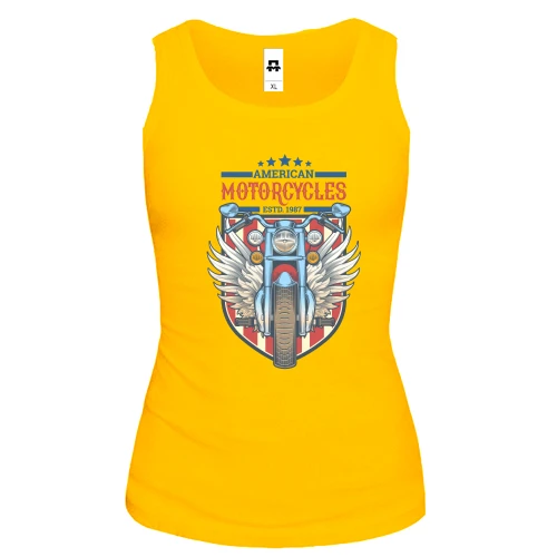 Женская майка, желтый, american motorcycles