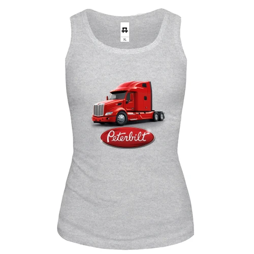 Женская майка, серый меланж, Peterbilt Model 579