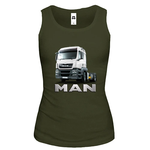 Женская майка, хаки, MAN Truck