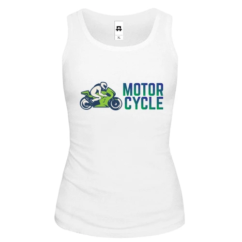 Женская майка, белый, motor cycle