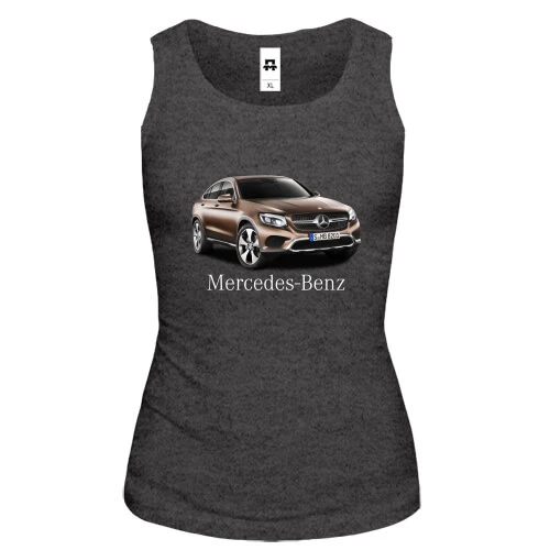 Женская майка, серый меланж, Mercedes Benz GLE