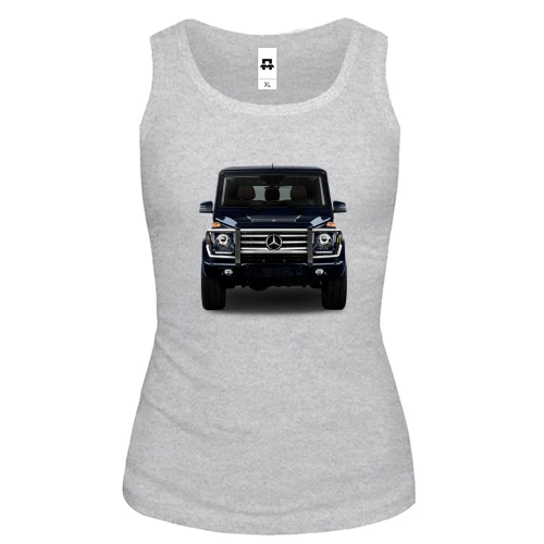 Женская майка, серый меланж, Mercedes G Class (Гелик)