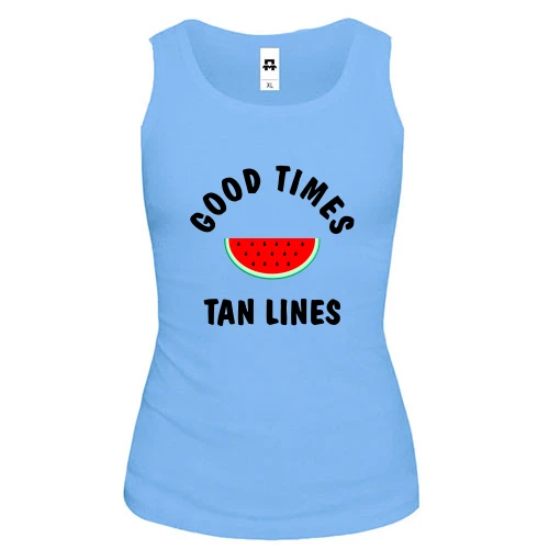 Женская майка с арбузом "good times tan lines"