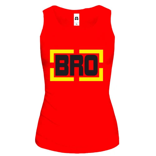 Жіноча майка, червоний, BRO (рамка)