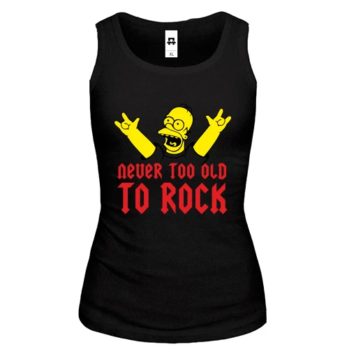 Женская майка Never too old to rock!