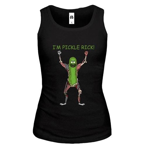 Жіноча майка з Огірочком Ріком і написом «I'm Pickle Rick»