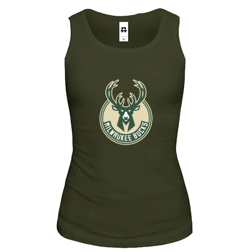Женская майка, Хаки, Milwaukee Bucks