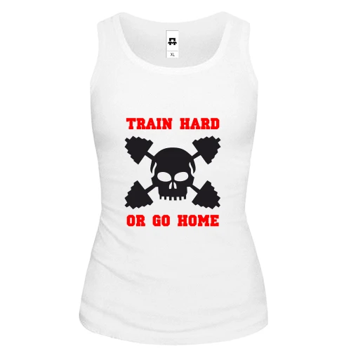 Женская майка, Белый, Train hard