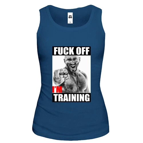 Женская майка для качалки "F*ck off, i`m training"