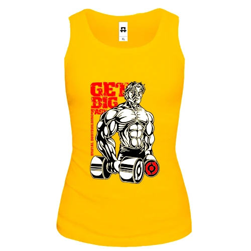 Женская майка для качалки "Get big fast"