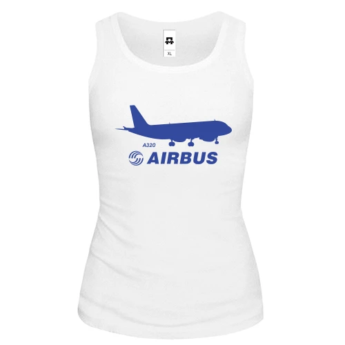 Женская майка, белый, Airbus A320