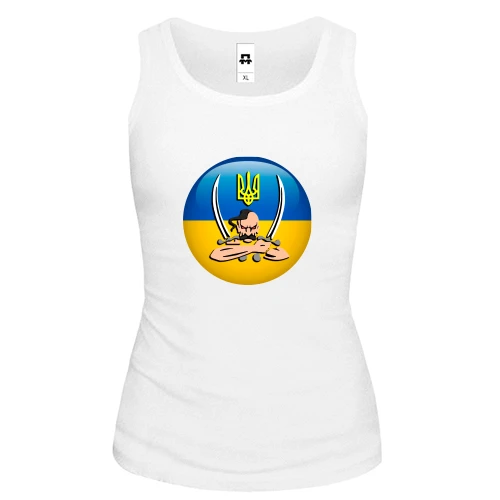Женская майка с изображением козака с саблями