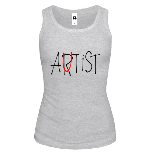 Жіноча майка з написом Artist / autist