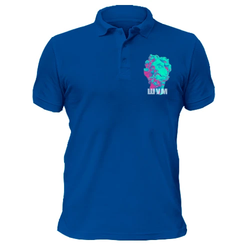 Чоловіча футболка-поло з написом "Шум" і статуєю