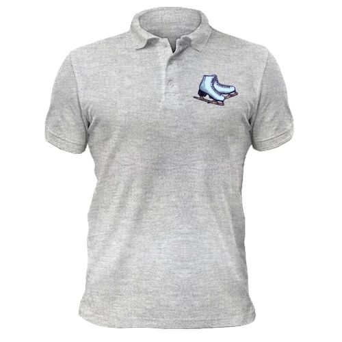 Мужская футболка-поло с коньками