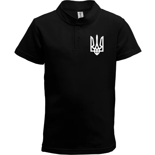 Детская футболка поло, Черный, с гербом Украины (Н)