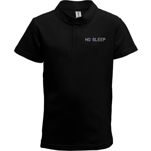 Детская футболка поло, Черный, с надписью "No sleep"
