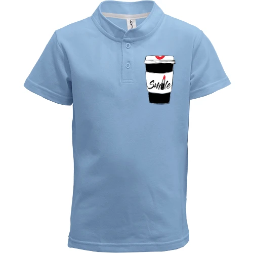 Детская футболка поло, Синий, Coffee Smile
