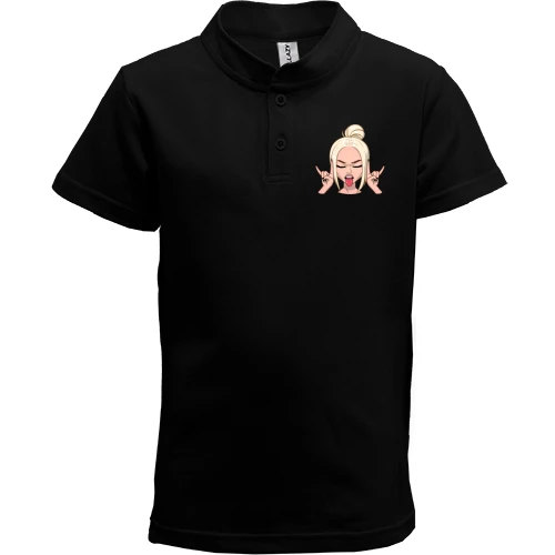 Дитяча футболка поло, Чорний, Art. Blonde shows tongue