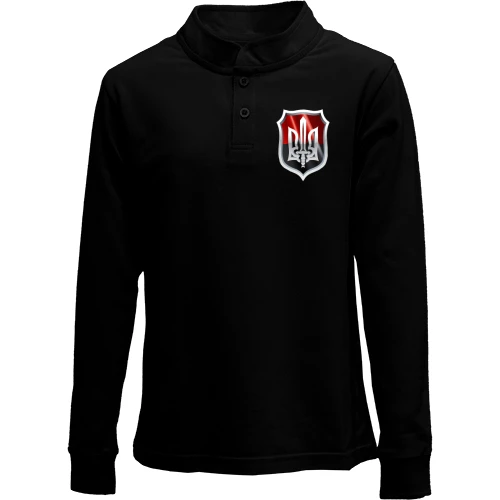 Детский лонгслив поло, Черный, ОУН