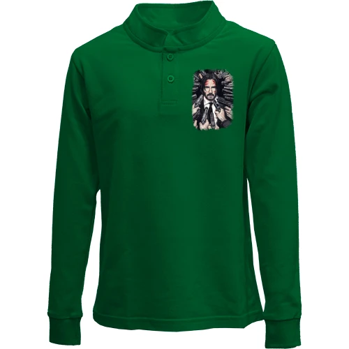 Детский лонгслив поло, Зеленый, с окруженным Джоном Уиком