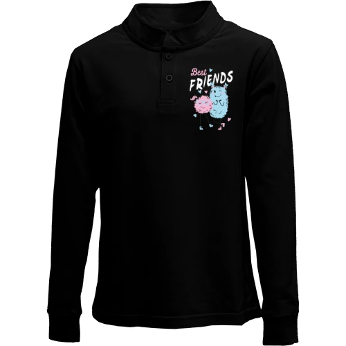 Дитячий лонгслів поло Pink and Blue Best Friends