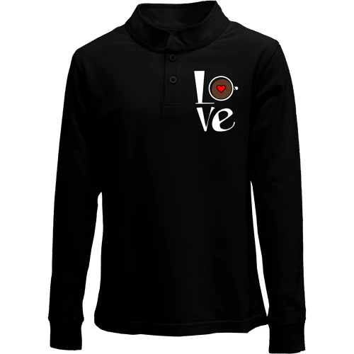 Детский лонгслив поло Love Coffee