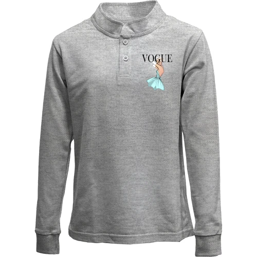 Детский лонгслив поло, Серый, VOGUE blonde girl 2