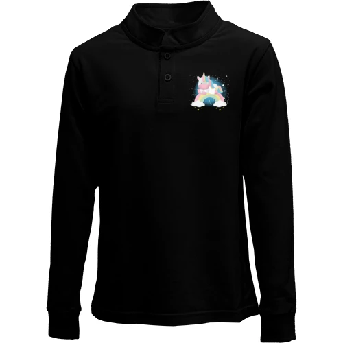 Дитячий лонгслів поло Baby unicorn on a rainbow