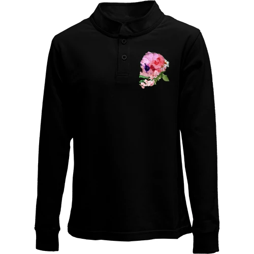 Детский лонгслив поло Rose skull