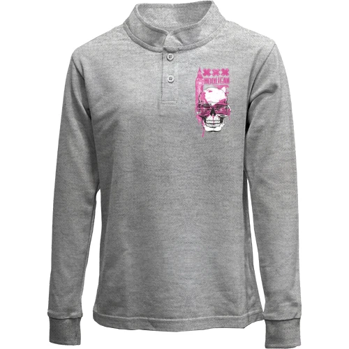 Детский лонгслив поло hooligan skull
