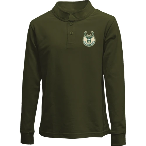 Детский лонгслив поло, Хаки, Milwaukee Bucks
