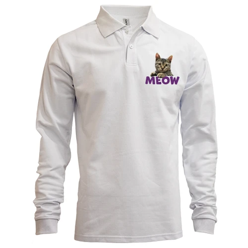 Чоловічий лонгслів поло Meow (mini)