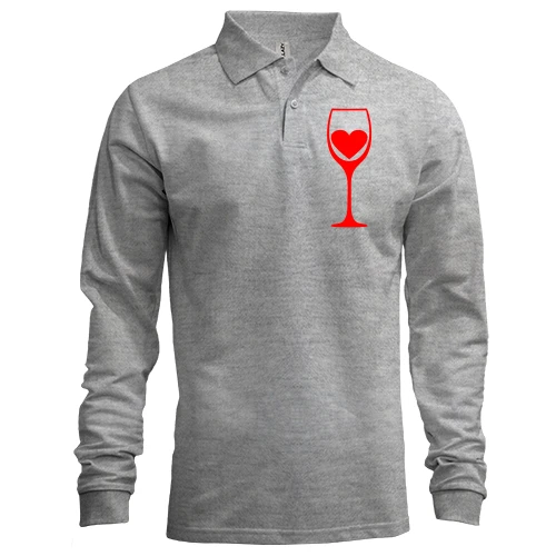 Чоловічий лонгслів поло Wine is my heart