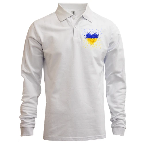 Чоловічий лонгслів поло Жовто-сині сердечка