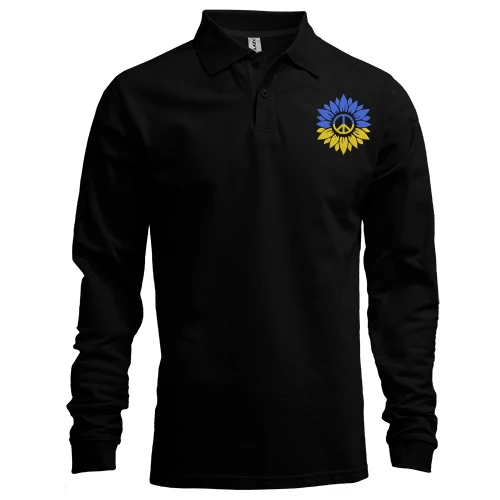 Чоловічий лонгслів поло Соняшник Peace Ukraine