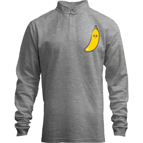 Мужской лонгслив поло со стойкой Cute Banana