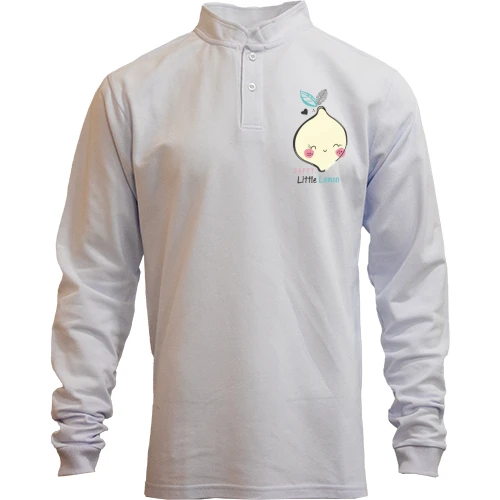 Мужской лонгслив поло со стойкой Happy Little Lemon