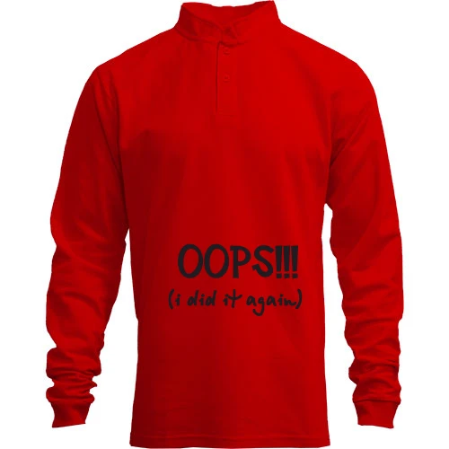 Мужской лонгслив поло со стойкой OOPS!