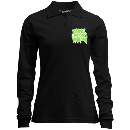 Женский лонгслив поло Bring me the horizon logo green