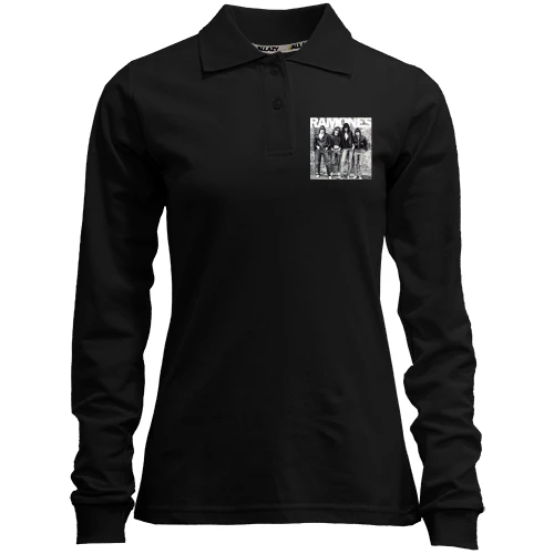Женский лонгслив поло Ramones Band чб