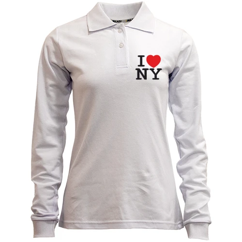 Женский лонгслив поло I Love NY
