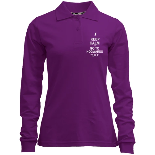 Женский лонгслив поло Keep calm and go Hogwards