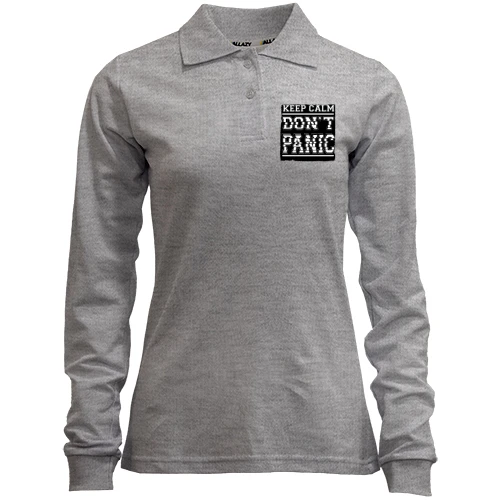 Женский лонгслив поло Keep Calm Don't Panic